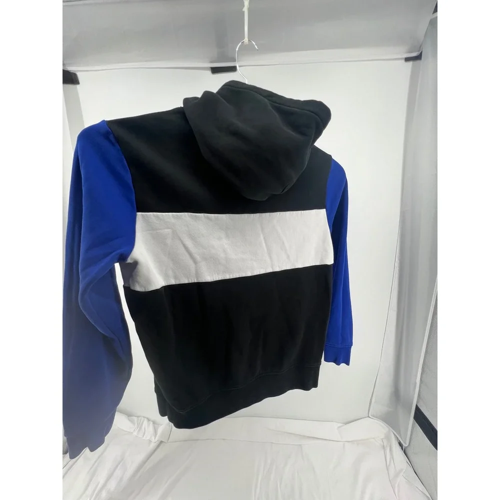 Polo Ralph Lauren Colorblock Hoodie Black Blue White Logo Graphic Size L‎